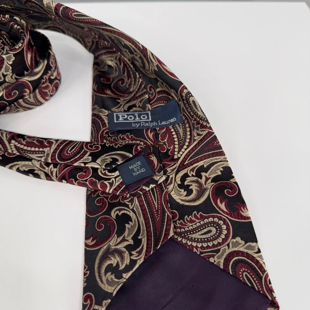 Polo Ralph Lauren Necktie Mens Mixed Equestrian Paisley Silk Lot 3 Handmade